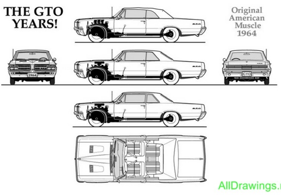 Pontiac GTO (1964) (Pontiac TRP (1964)) - drawings (drawings) of the car